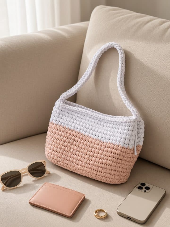 The Lola bag styled on a sofa